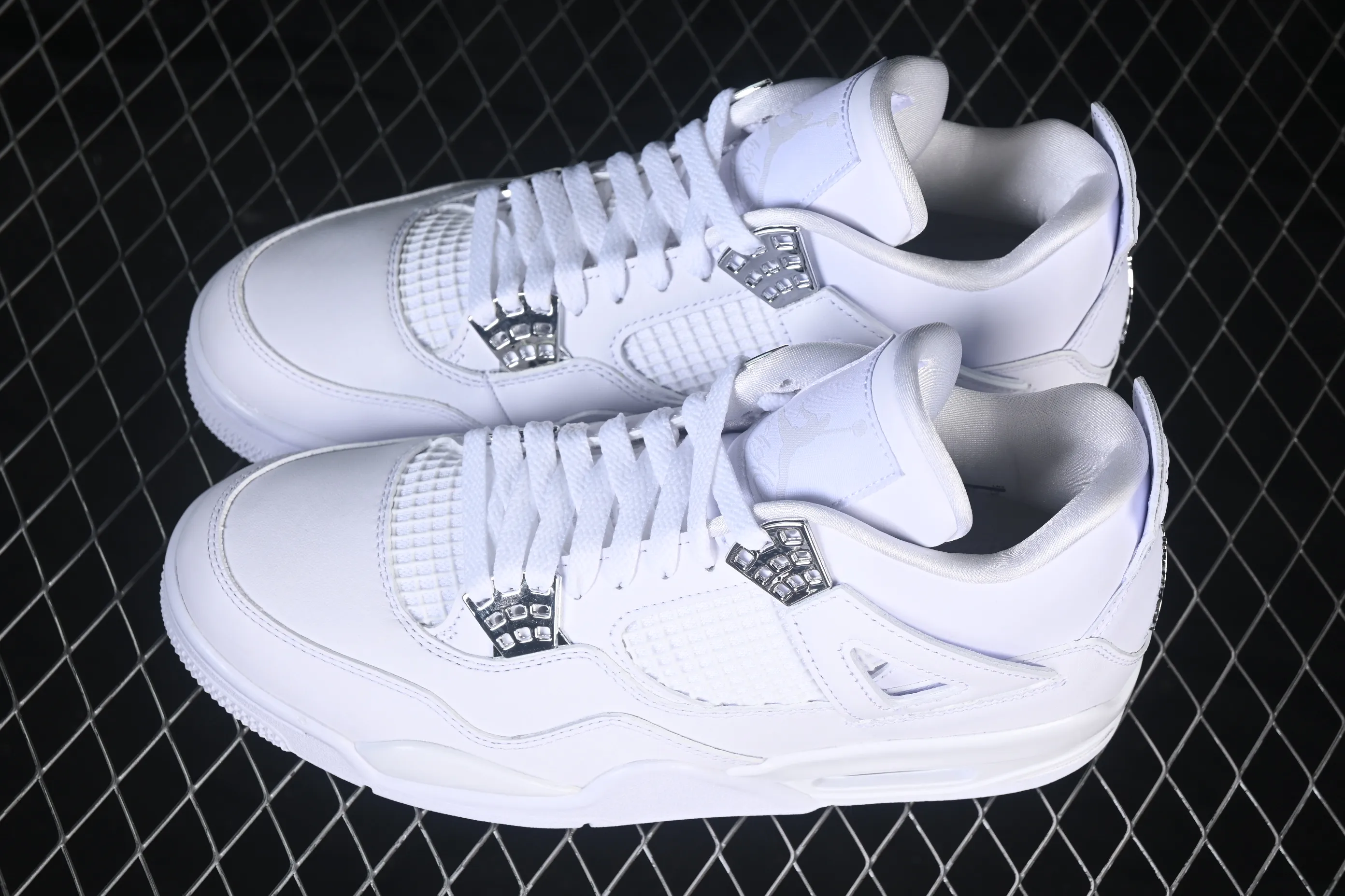 All categories Air Jordan Jordan series basketball shoes Air Jordan 4 LJR version Air Jordan 4 Retro "PureMoney" AJ4 Joe 4 White Cat First layer leather 308497-100